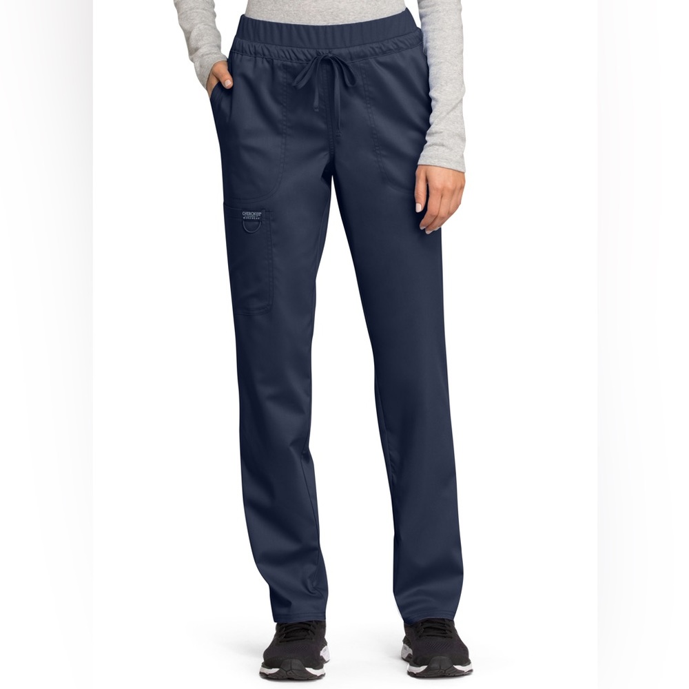 NWT Cherokee Straight Leg Drawstring Scrub Pants Navy Small